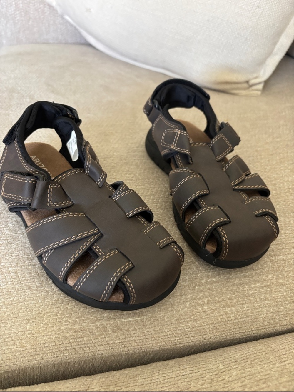 Arizona Jean Company Kids Dark Brown Closed-Toe Fisherman Sandals
